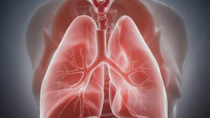 Human lungs anatomy graphic