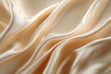Fototapeta premium Simple cream fabric draped background with smooth folds.