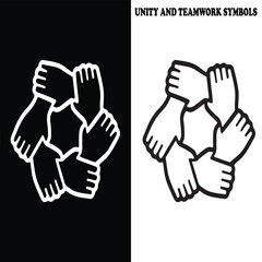 Symbol of Teamwork and Mutual Support Formed by Interlocking Hands in a Circle