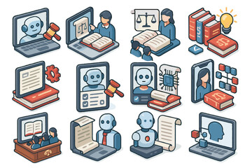 Legal classroom personalized ai study recommender icon bar vector moot virtual