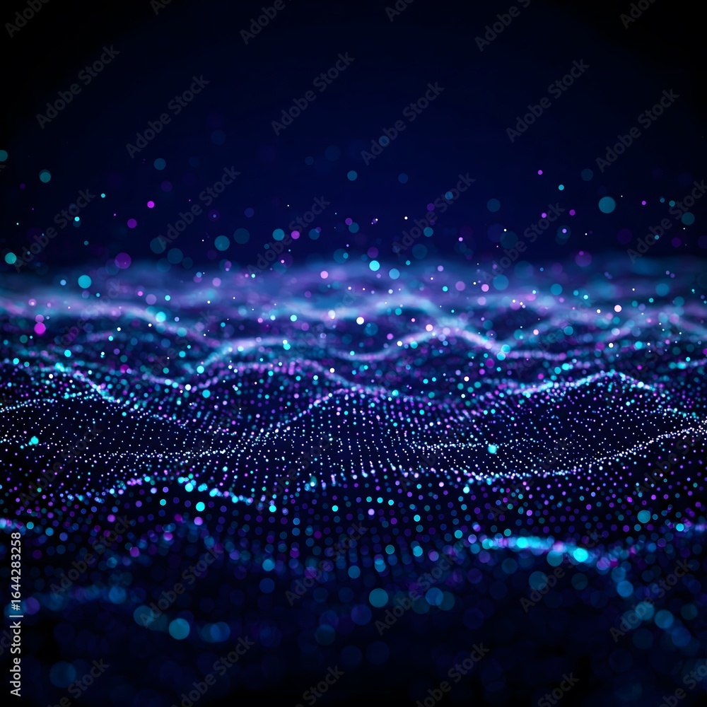 Poster abstract purple blue particle wave background texture for digital design projects
