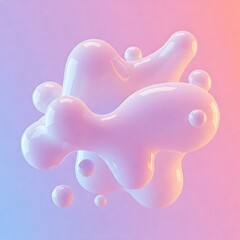 Obraz premium Abstract Pastel Liquid Forms Swirling Dynamically on Gradient Background Artistic Render