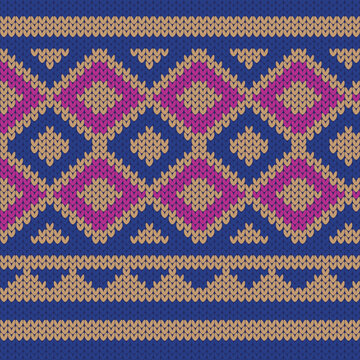 Vector illustration of Malaysian textile, Tiang Seri Songket. Traditional malay motive knitted pattern