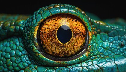 Breathtaking macro photograph of teal amphibian with hypnotic gaze