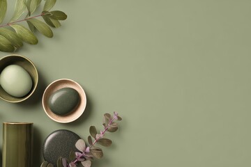 Soft olive green solid matte background for branding scenes.