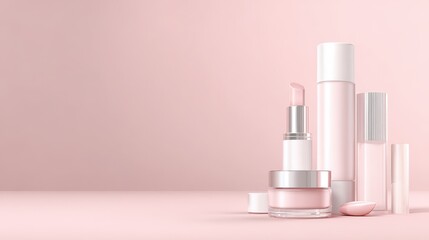 Soft pale blush pink background with even seamless lighting for premium cosmetic branding.