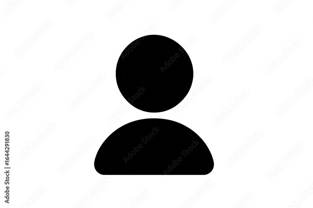 Poster black user icon representing individual on transparent background