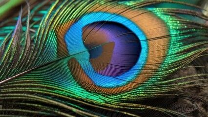 Obraz premium Peacock feather close-up (1)