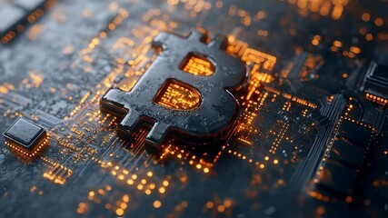 Futuristic Bitcoin Mining - Powered by Adobe