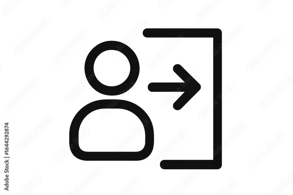 Poster person entering icon with transparent background for web and mobile design
