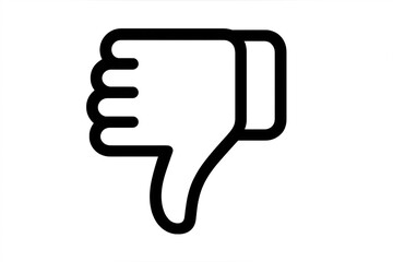 Thumbs down dislike icon expressing negative feedback on transparent background