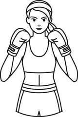 Female Boxer Posing Ready to Fight