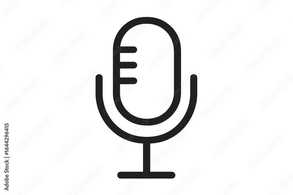 Poster microphone icon representing audio recording on transparent background