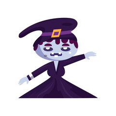 Isolated spooky halloween witch character Vector
