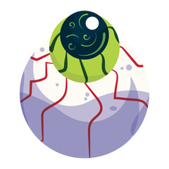 Isolated spooky halloween bloody eye icon Vector