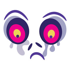 Isolated spooky halloween pair of crying eyes Vector