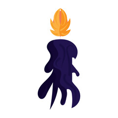 Isolated spooky halloween candle icon Vector