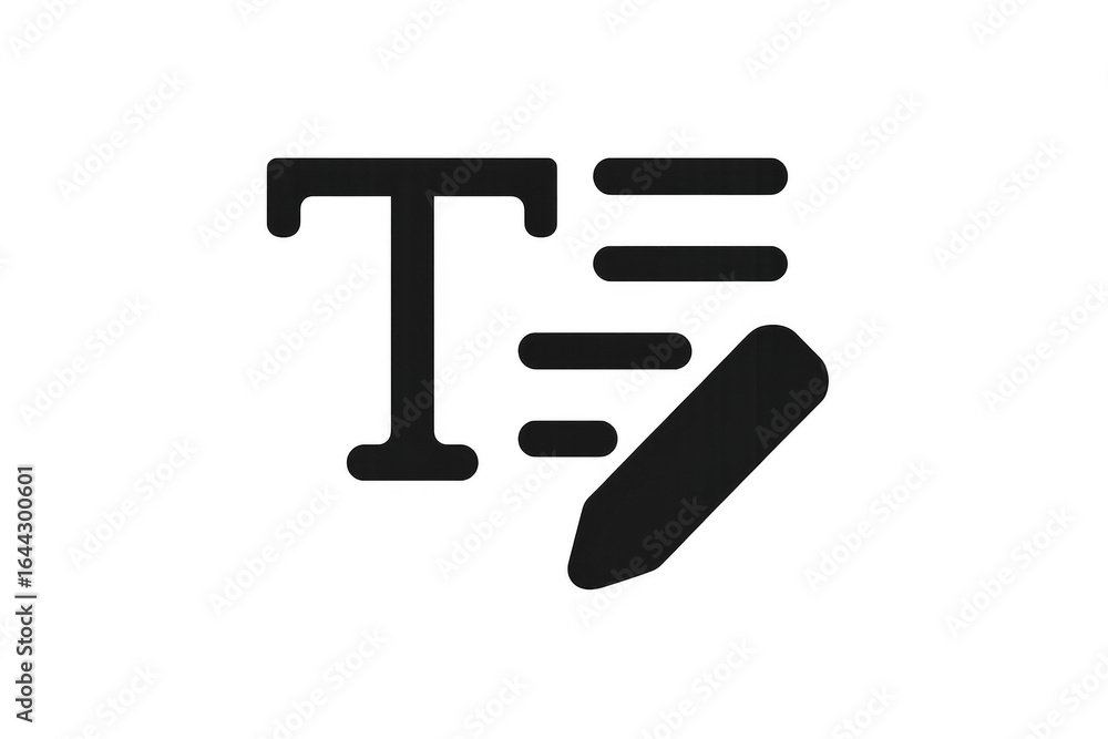 Poster text editing icon with transparent background for various applications