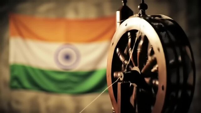 India Spinning Wheel  Flag.