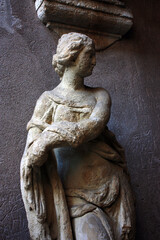 Statue of a Goddess in the House of the Tomb of Julia in Verona, Italy
