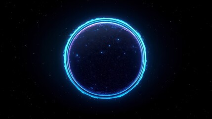 A captivating cosmic orb glowing in the vastness of space, surrounded by a dark and starry background