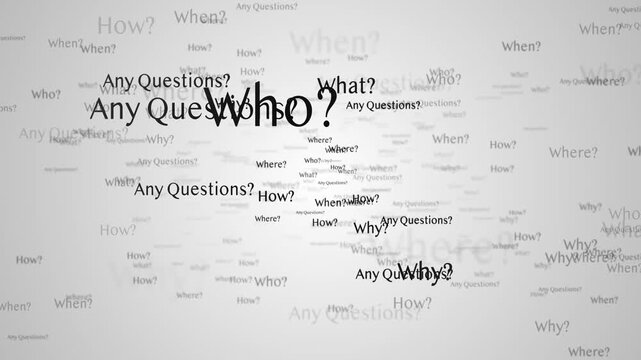 ANY QUESTION Keywords on the Tunnel Walls, Animation, Background, Loop
