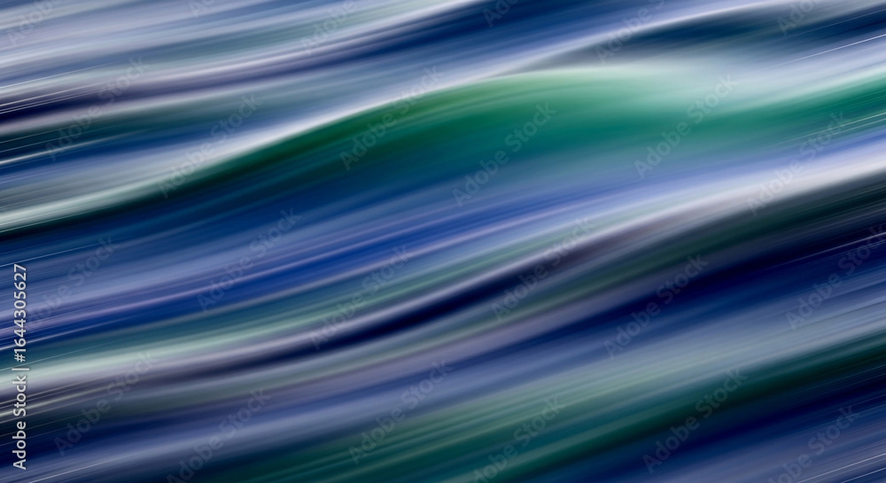 Poster dynamic abstract background of flowing blue and green lines creating a sense of motion and depth