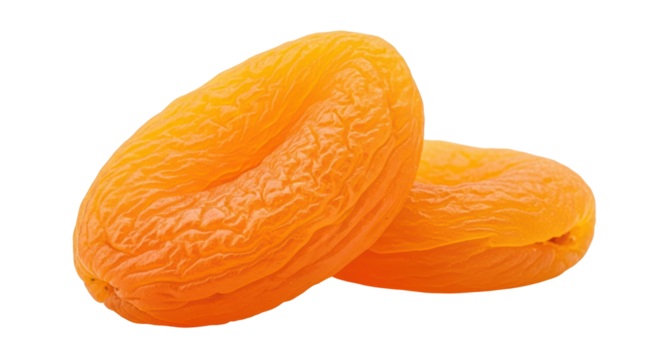 Isolated Two Dried Apricots