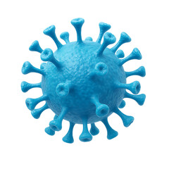 3d rendering of blue virus particle isolated on transparent background