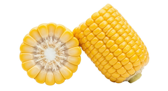 Isolated Corn on the Cob Slices