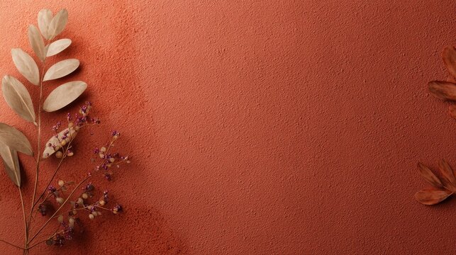 Warm terracotta matte background with subtle handcrafted finish for modern branding.