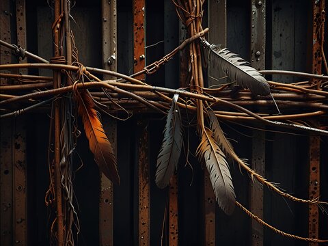 old rusty barbed wire