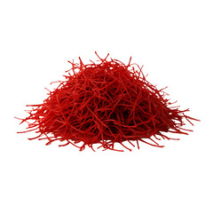 Fototapeta premium Thin shredded red chili threads seasoning isolated on transparent background