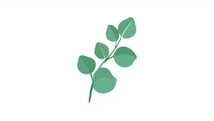 Obraz premium Simple Leaf Branch Illustration on White