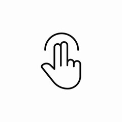 double finger tap icon sign vector