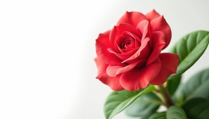 Elegant red flower houseplant isolated on white , macro, houseplant
