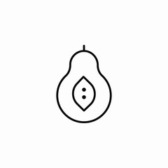 seeded avocado icon sign vector