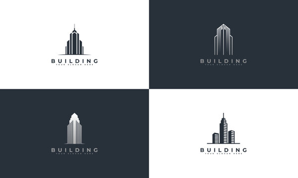 Skyscraper architectural design logo building architecture logo template
