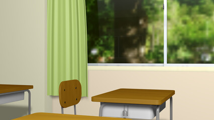 アニメーションの背景に使える教室の風景（動画もあります）