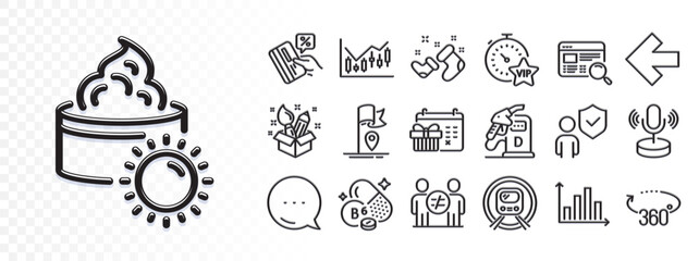 Christmas calendar, Microphone and Diagram graph line icons for web app. Glare of light effect. Message icon. Pack of Financial diagram, Credit card, Metro subway pictogram icons. Vector