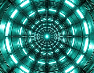 Massive circular sci-fi tunnel stretching infinitely