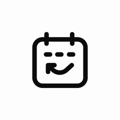 calendar arrow icon sign vector