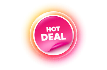 Hot deal sticker orange gradient. Paper offer price tag. Hot deal tag. Special offer price sign. Advertising discounts symbol. Sticker label. Grain dots effect. Vector