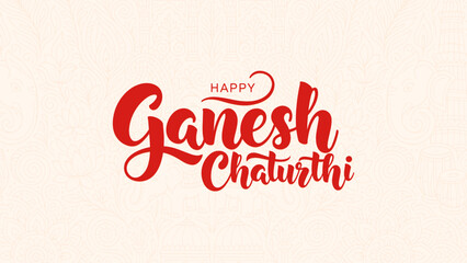 Ganesh Chaturthi Typography – Festive Greeting Card Design