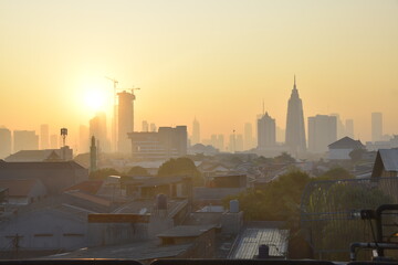 View of Jakarta city during the morning sun
