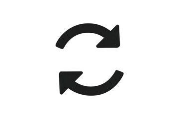 Rotating circular arrows showing refreshing or repeating process on transparent background