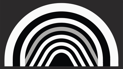 Obraz premium Abstract black and white arch shape with transparent design elements for graphic projects