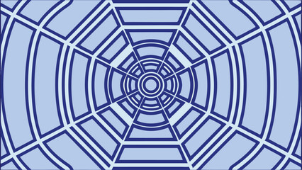 Obraz premium Abstract blue geometric radial pattern with transparent background for versatile designs