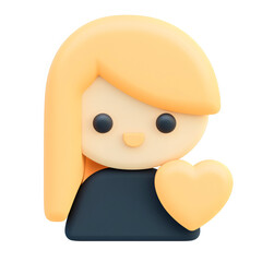 A women with heart sign flat 3D icon