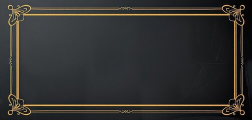 Blank certificate template on chalkboard background with retro frame, award certificate, black background, scroll